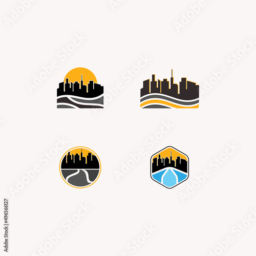 river property building logo apartment