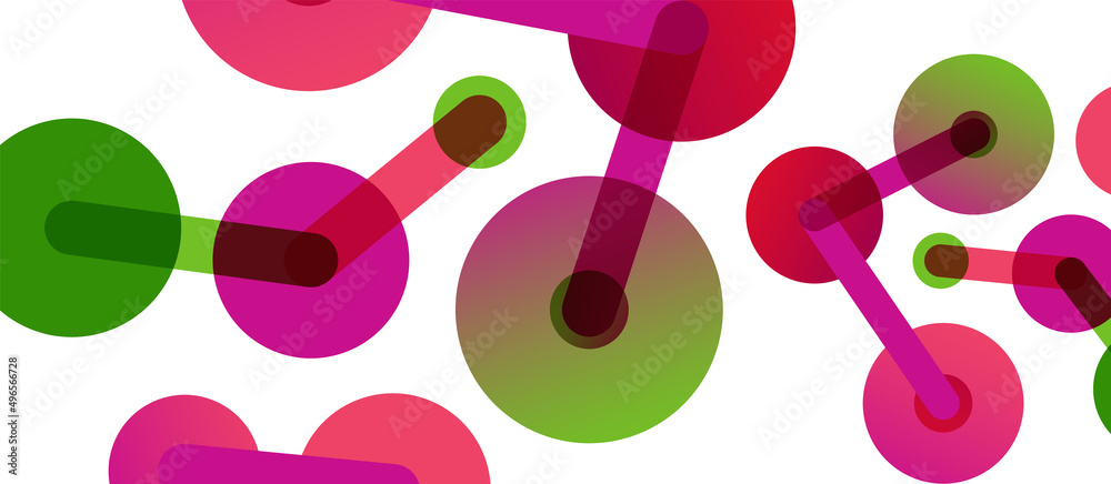 Line points connections geometric abstract background. Circles connected by lines. Trendy techno business template for wallpaper, banner, background or landing