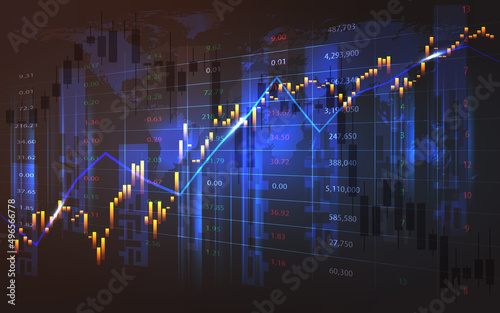 Stock market or forex trading graph in futuristic concept