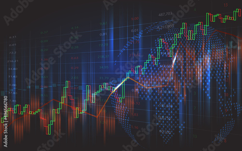 Stock market or forex trading graph in graphic concept