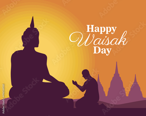 waisak day lettering poster