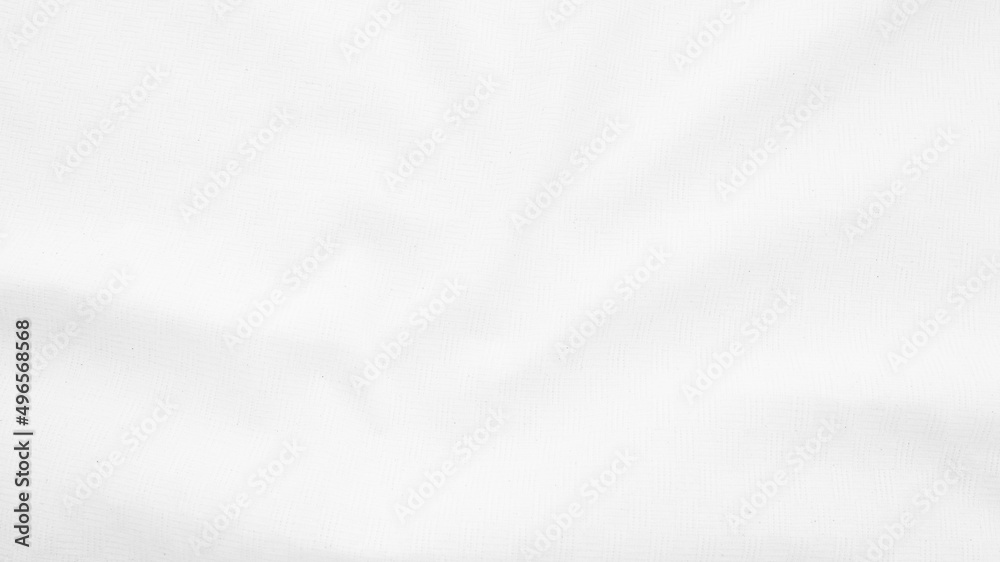 Obraz premium Organic Fabric cotton backdrop White linen canvas crumpled natural cotton fabric Natural handmade linen top view background organic Eco textiles White Fabric linen texture
