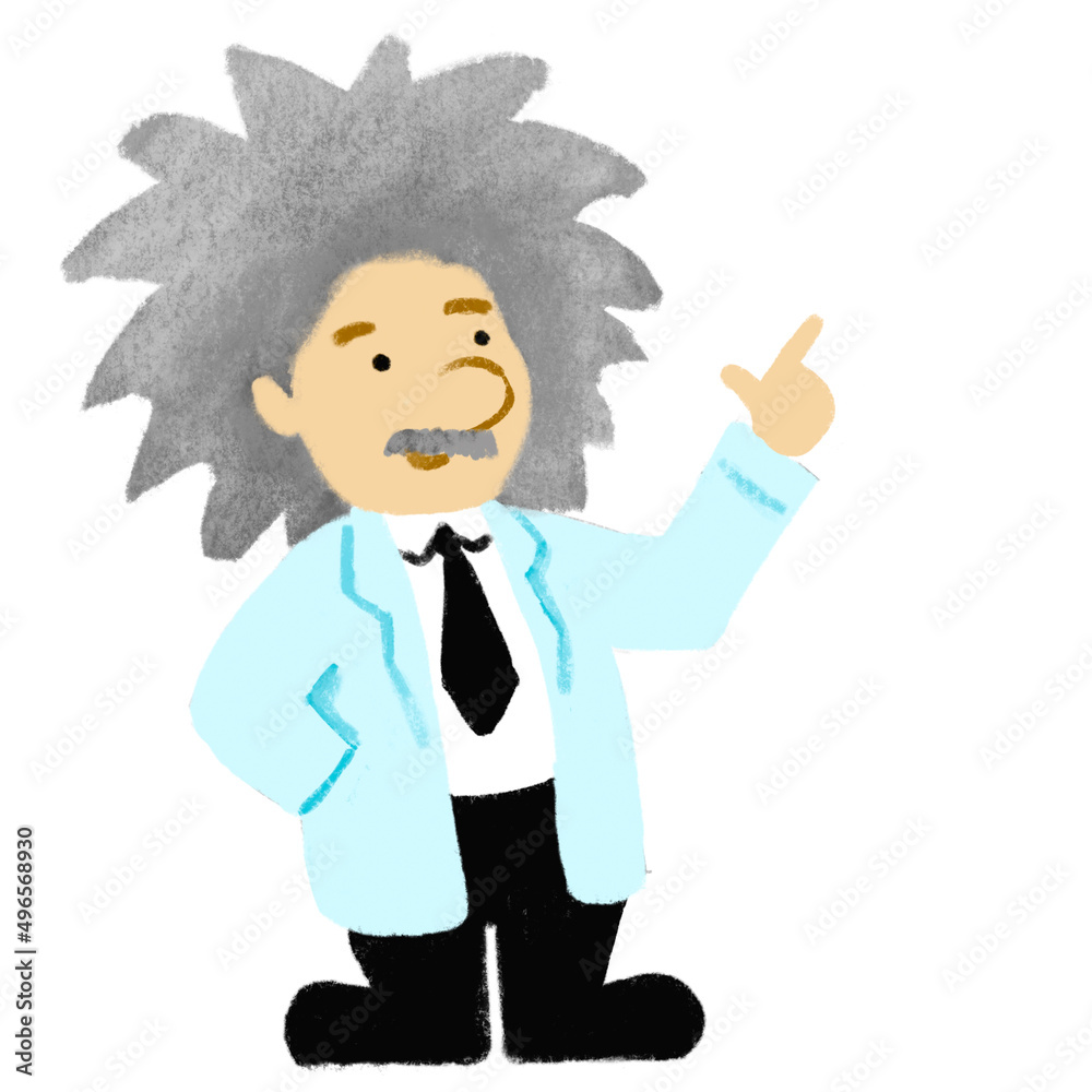 Scientist Chemist intelligence old teacher with professor look explaining cartoon illustration Scientist Chemist intelligence old teacher with professor look explaining cartoon illustration