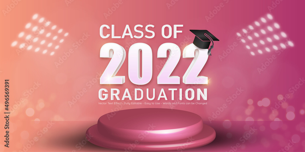 Vetor de Class of 2022 graduation party banner for congratulation ...