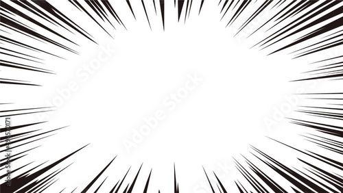 Wallpaper Mural Black concentration and effect lines on white background Torontodigital.ca