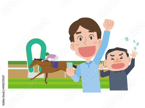 競馬を楽しむ男性