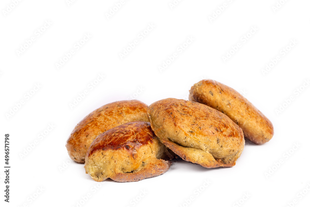 Delicious Turkish food; dill cheese pastry, Turkish name; dere otlu peynirli pogaca Delicious Turkish food; dill cheese pastry, Turkish name; dere otlu peynirli pogaca