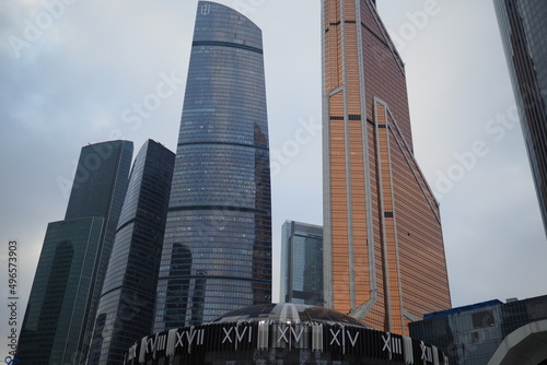 Moscow Russia  International Business Center Moscow City  Presnenskaya Embankment  02.16.2022. Moscow International Business Center Moscow-City on Presnenskaya