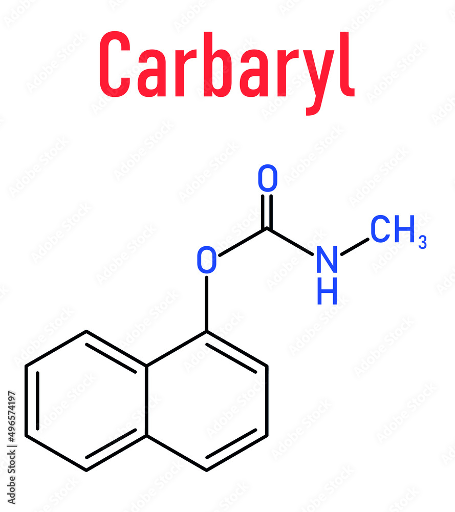 Vetor de Carbaryl (carbaril) insecticide molecule (carbamate class