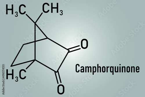 Camphorquinone visible-light photoinitiator molecule. Skeletal formula.