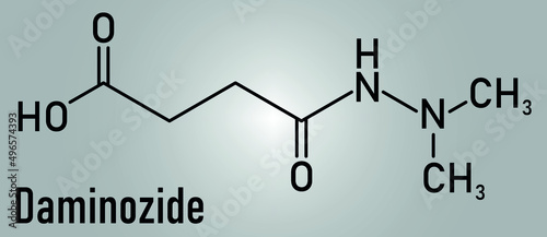 Daminozide (Alar) plant growth regulator molecule. Has been banned because of carcinogenicity concerns. Skeletal formula.
