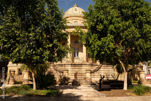 The old heritage listed sandstone Customs House in Quay Street, Rockhampton now used as a small business hub.