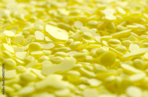 Photography Pile of yellow sulfur granules used in medicine, fertilizers