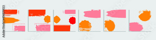  Social media covers with simple design elements . Boho style . Leaves . Post frame stories templates.  Layout for promotion .Media banner .Vector