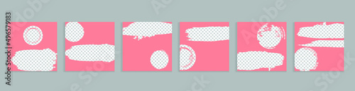  Social media covers with simple design elements . Boho style . Leaves . Post frame stories templates.  Layout for promotion .Media banner .Vector