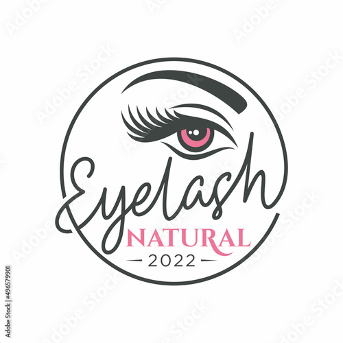 Eyelash extension logo design vector illustration