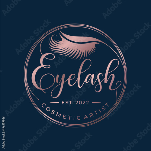 Eyelash extension logo design vector illustration