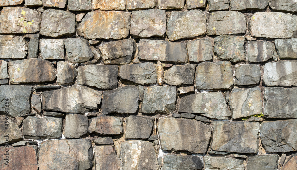 A grey stone wall texture