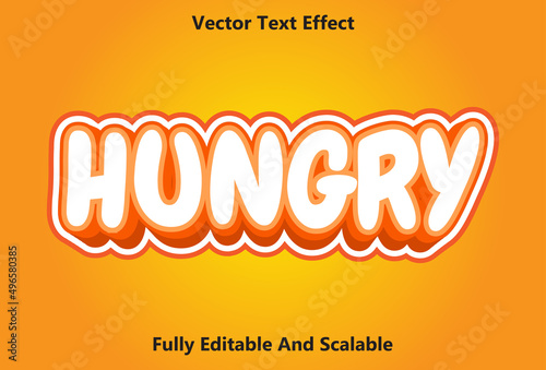 hungry text effect with orange color editable.