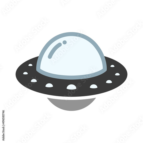 UFO Logo Icon alien ship Flat Pictogram vector illustration
