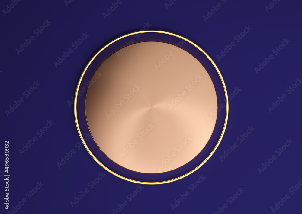 Dark blue 3D rendering empty product display scene with cylinder podium ...