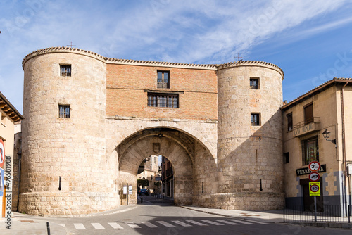 details of the buildings of the historic center of the city of Lerma in the province of Burgos, Spain