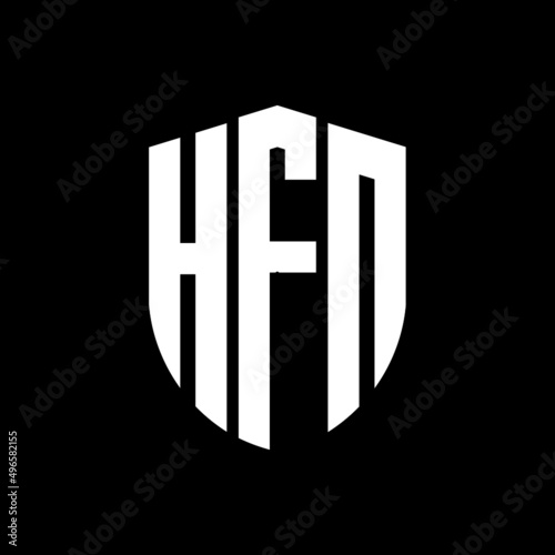 HFN letter logo design. HFN modern letter logo with black background. HFN creative  letter logo. simple and modern letter logo. vector logo modern alphabet font overlap style. Initial letters HFN   photo