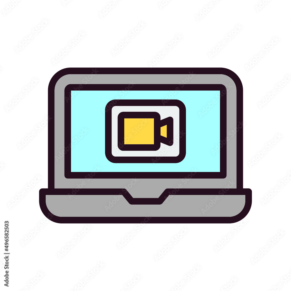 Laptop Video Call Icon Laptop Video Call Icon