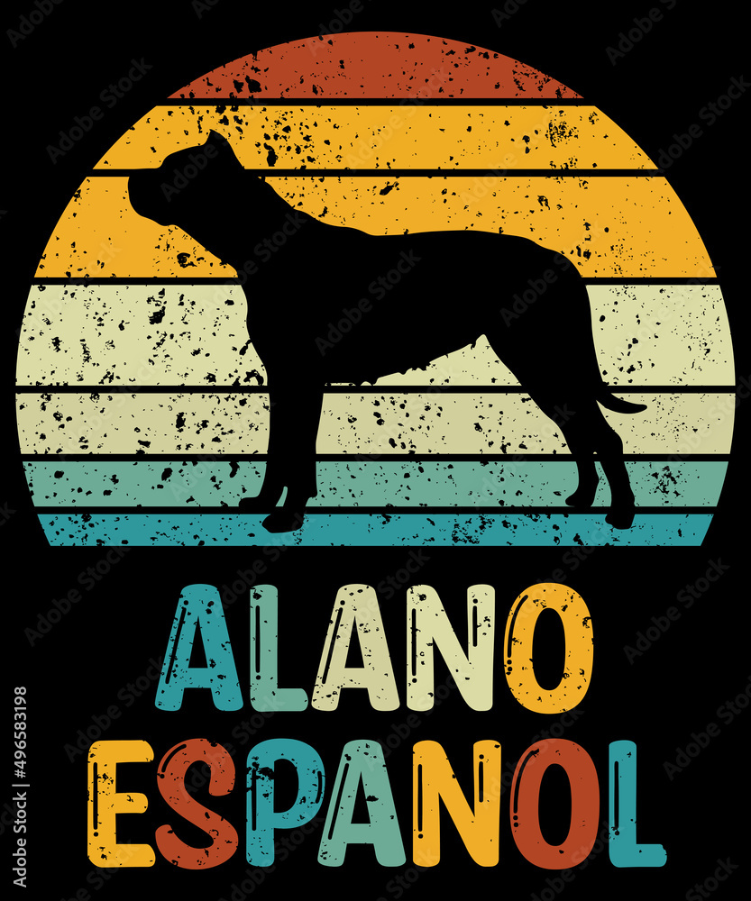 Alano Espanol T-Shirt / Retro Vintage Alano Espanol Tshirt / Black Dog Silhouette Gift for Alano Espanol Lovers / Funny Alano Espanol Unisex Tee