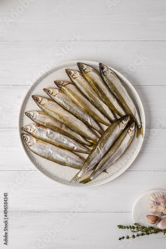 smelt raw on a plate photo