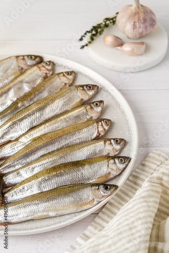 smelt raw on a plate photo