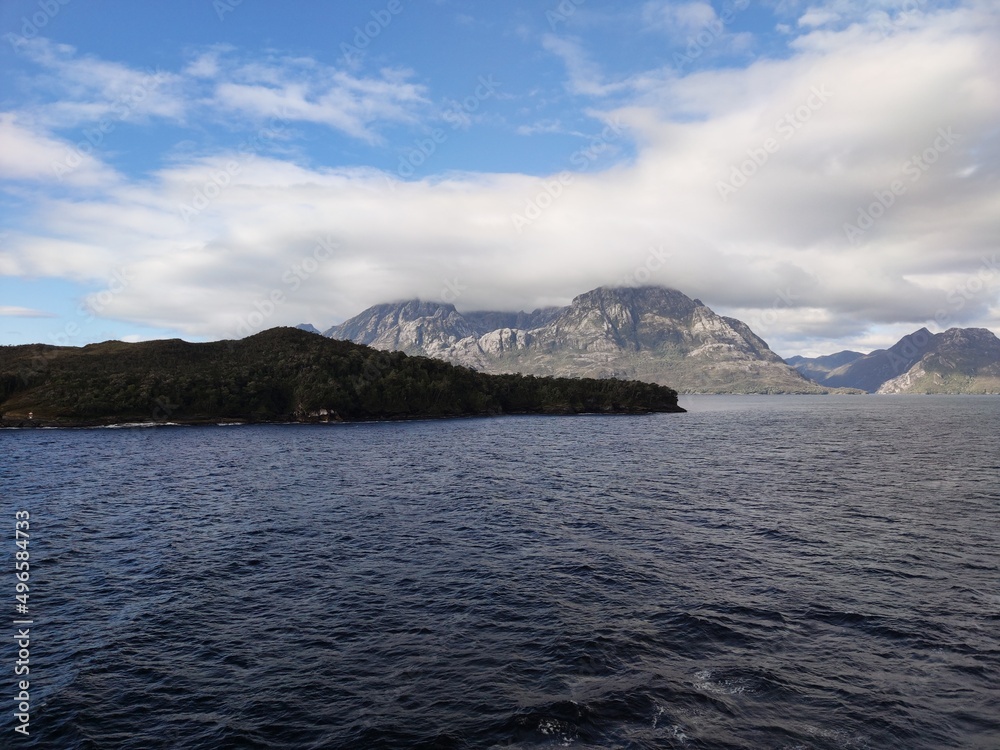 lake and mountains