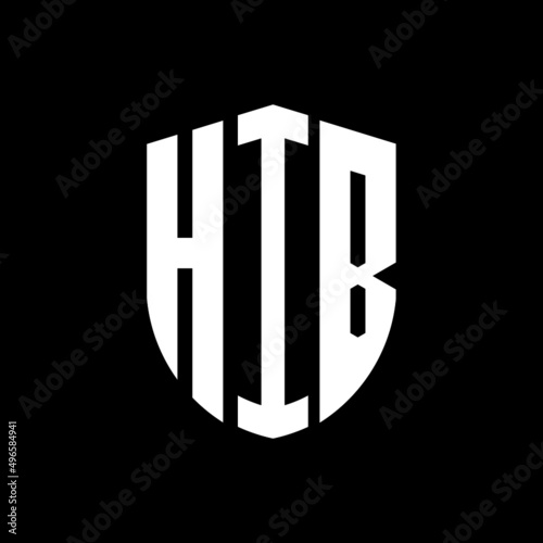 HIB letter logo design. HIB modern letter logo with black background. HIB creative  letter logo. simple and modern letter logo. vector logo modern alphabet font overlap style. Initial letters HIB   photo