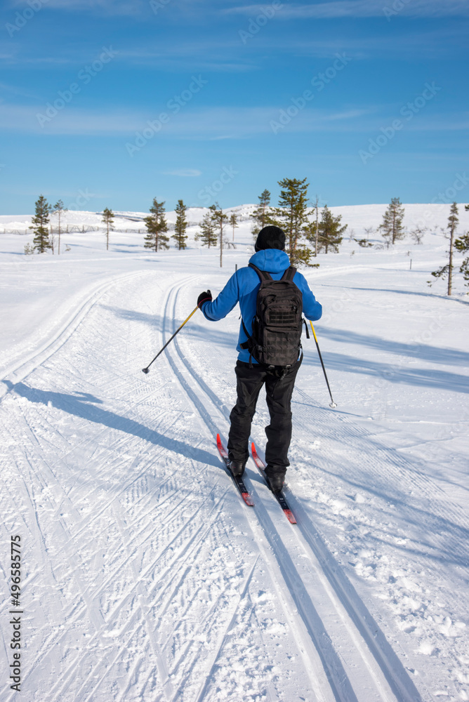 Cross country skiing in Lapland Finland Cross country skiing in Lapland Finland