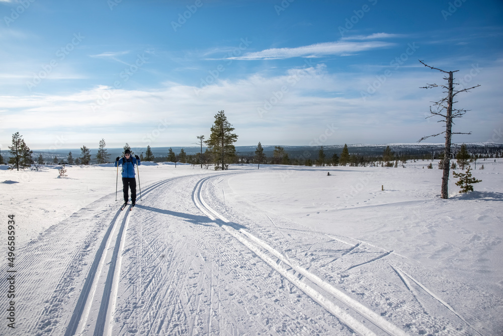 Cross country skiing in Lapland Finland