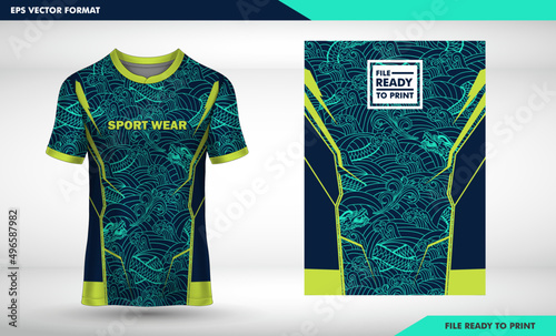 sport waer dragon partren t-shirt sport design template, Soccer jersey mockup for football club. jersey sport wear template design for running Sport, Shirt mock up Vector, bike, polo, simple design