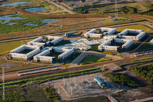 Aerial Mt Logan Lodge Fort McMurray Alberta Canada photo