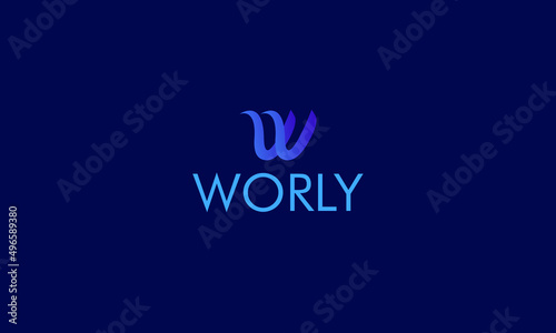 Worly M letter logo mark template