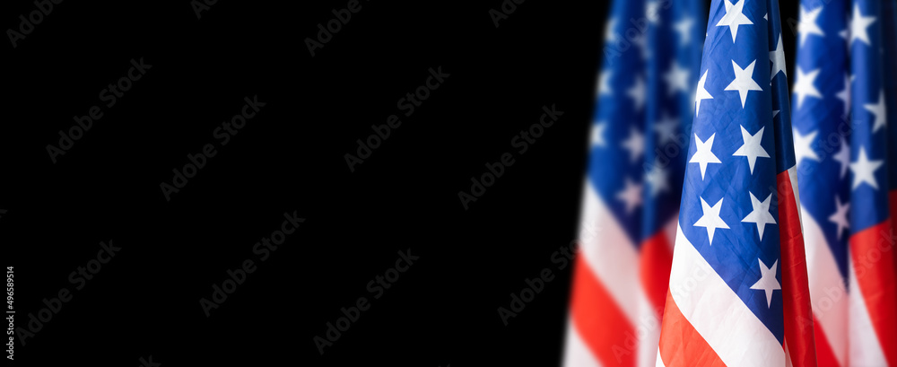 Fototapeta premium American flag on dark background