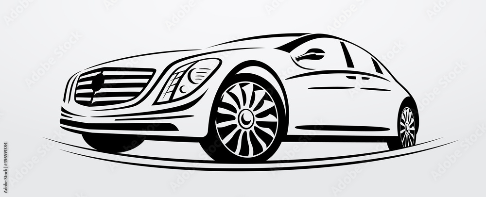 Fototapeta premium Car Logo Abstract Lines Vector. Vector illustration