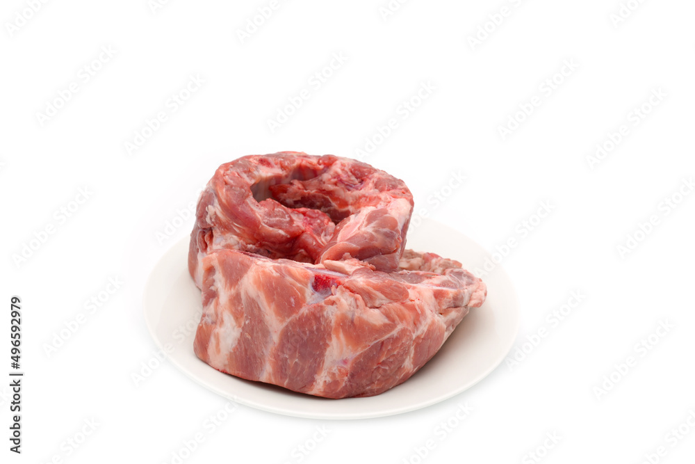 Pork Ribs on plate isolated on white background. Pork Ribs on plate isolated on white background.