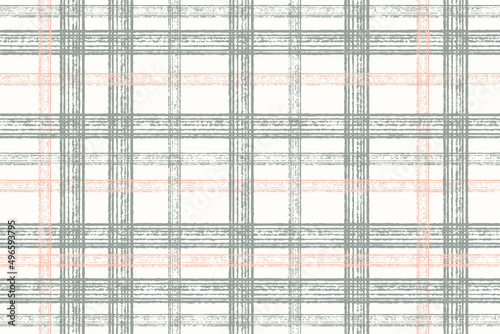 watercolor sage green and peach  orange line plaid repeat seamless pattern background