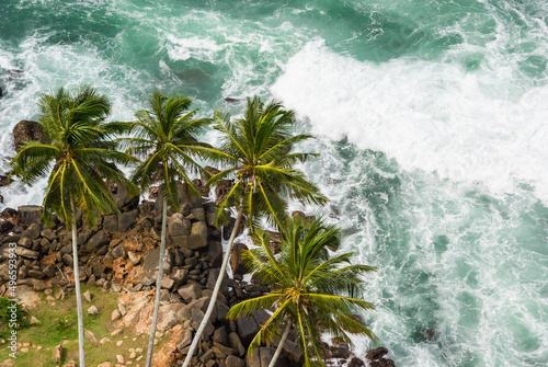 Aerial view of rocky coastline, Dondra, Sri Lanka photo