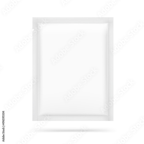 Blank sachet mockup for food, cosmetic and hygiene. Perfect to make final pack shot your product. Vector illustration on white background. EPS10