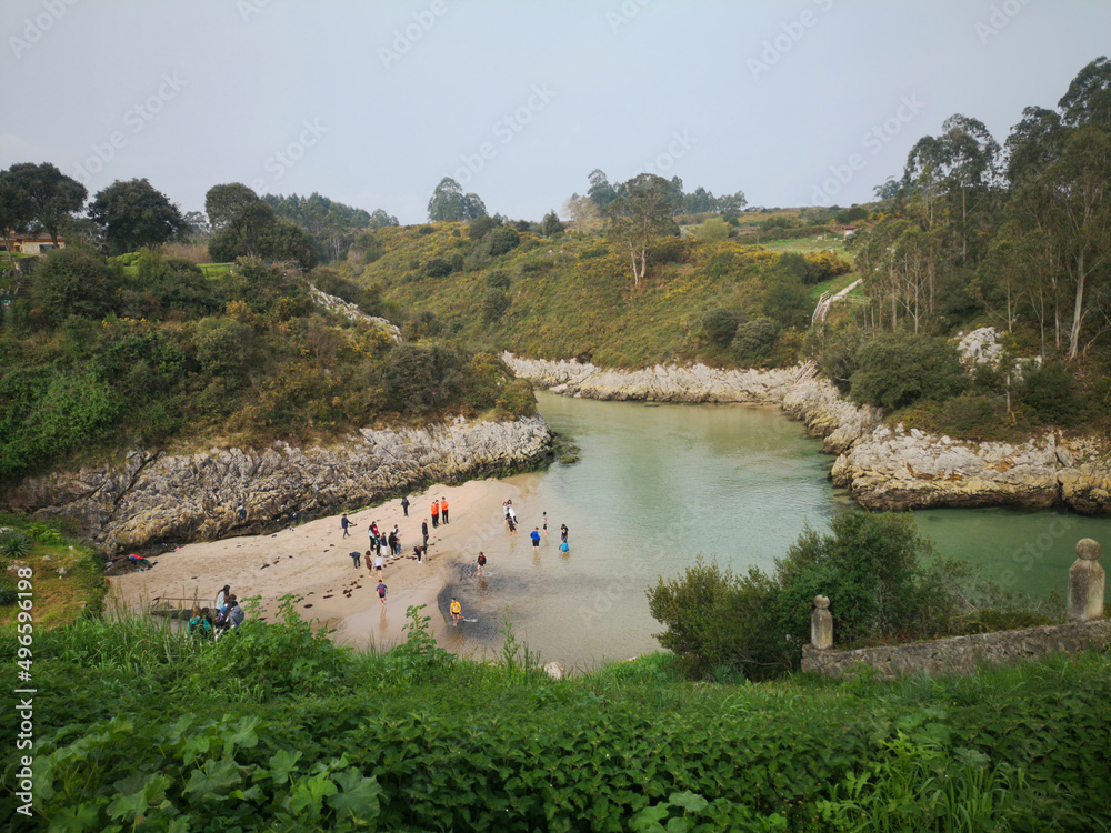 Cliffs and beach in the Prias area, Asturias, Spain, Cliffs and beach in the Prias area, Asturias, Spain,