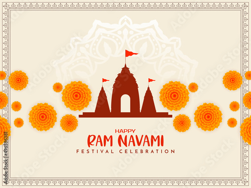 Happy Ram Navami cultural Hindu festival wishes celebration card