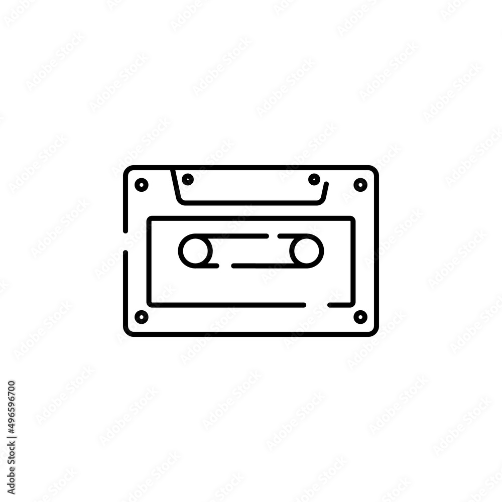 cassette tape thin line icon. sound, music linear icons from technology concept isolated outline sign. Vector illustration symbol element for web design and apps cassette tape thin line icon. sound, music linear icons from technology concept isolated outline sign. Vector illustration symbol element for web design and apps
