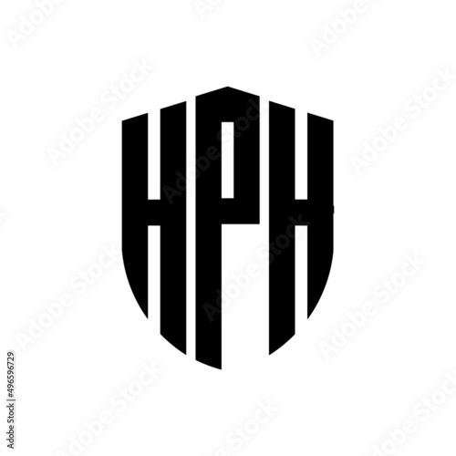 HPH letter logo design. HPH modern letter logo with black background. HPH creative  letter logo. simple and modern letter logo. vector logo modern alphabet font overlap style. Initial letters HPH  photo