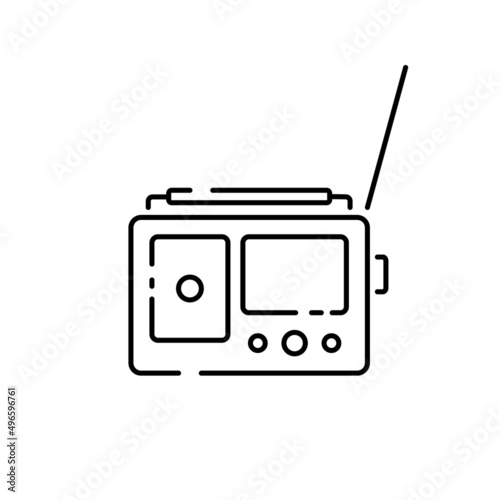 Radio line icon, outline vector sign, linear style pictogram isolated on white. Symbol, logo illustration. Editable stroke. Pixel perfect. Music and sound