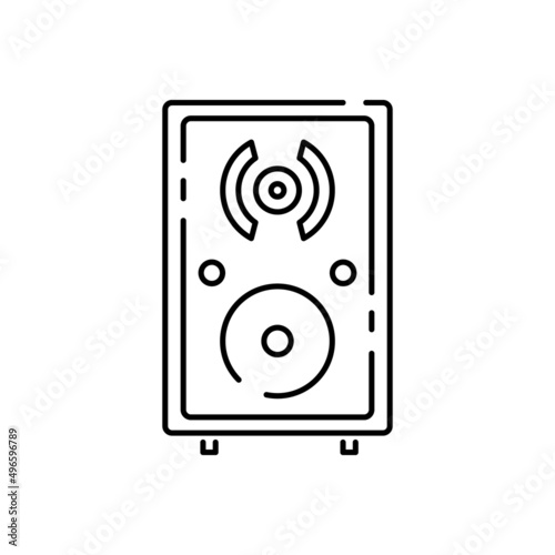 Speaker line Icon vector templates and audio or sound for music